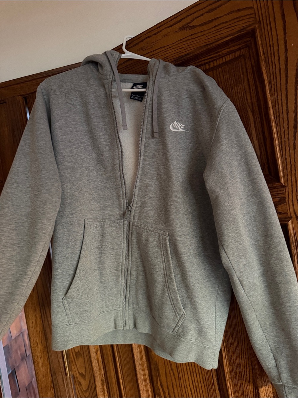 Nike Light Gray Full-Zip Hooded Jacket